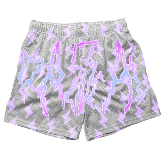 "Iridescent Mesh Shorts"