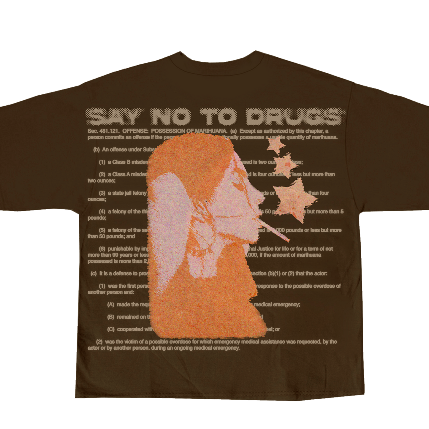 "RAD!CAL Say No to Drugs Brown Tee"